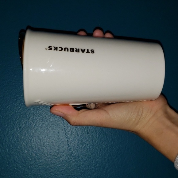 Starbucks coffee 2015 gold zipper grande reusable ceramic hot drink tumbler - Picture 5 of 8